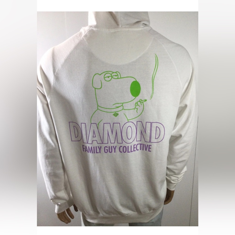 Diamond Supply Co. X Family Guy White Hoodie Sweatshirt Size L